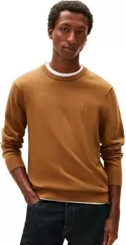 Tommy Hilfiger Flag Embroidery Crew Neck Jumper (MW0MW39999) highland khaki