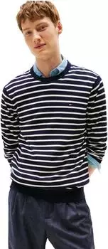 Tommy Hilfiger Flag Embroidery Crew Neck Jumper (MW0MW39999) desert sky/ivory blue