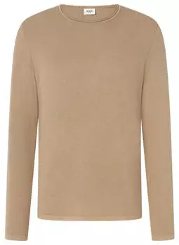 Joop! Svenor Rundhalspullover mit feinem Strukturmuster medium beige