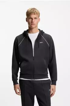 Hugo Boss Kapuzenjacke aus Baumwoll-Mix mit Paspeln Style SW_Join Saggy 50553575 Dunkelblau