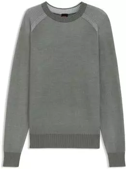 Hugo Boss Pullover aus Woll-Mix mit Rippstrick Style Akajer 50555872 Grau