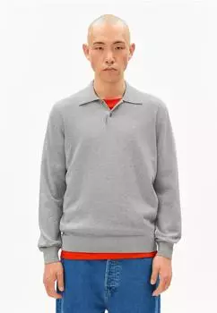 armedangels KNIT LONGSLEEVE POLOSHIRT Pullover aus Bio-Baumwolle grau ( )