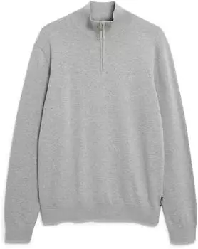armedangels FAABES HALF ZIP KNIT SWEATER Pullover aus Bio-Baumwolle grau ( )