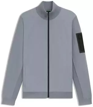 Hugo Boss Momentum Strickjacke im Materialmix mit Merinowolle (50541951) grau