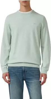 s.Oliver Baumwollpullover mit Logo-Stickerei türkis 2143173.6244.