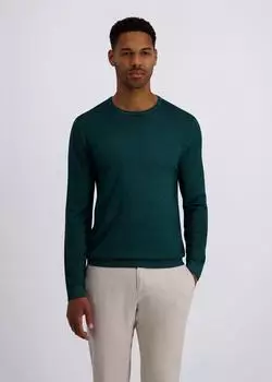 Pierre Cardin Pullover Rundhals Fischgrät Normale Passform dunkelgrün