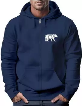 Neverless Red Sun Forest Design Kapuzensweatshirt (22537) navy