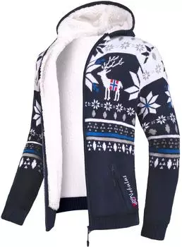 Nebulus NORMAX Jacke mit Kapuze im Norweger-Style (NORON) navy-offwhite