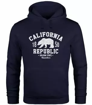 Neverless Red Sun Forest Design Kapuzensweatshirt (104728) navy
