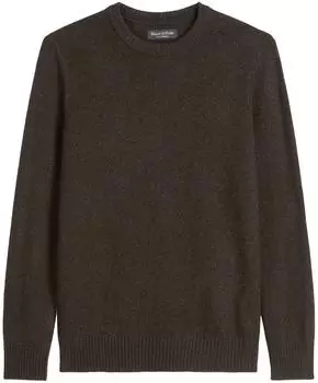 Marc O'Polo Lambswool-Rundhals-Pullover regular aus Schurwolle-Baumwolle-Mix (M29507660406) dunkelbraun