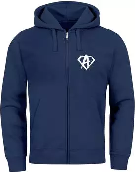 Neverless Alpha Logo Print Zip Hoodie (22411) navy