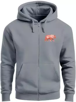 Neverless Red Sun Forest Design Kapuzensweatshirt (184489) grau