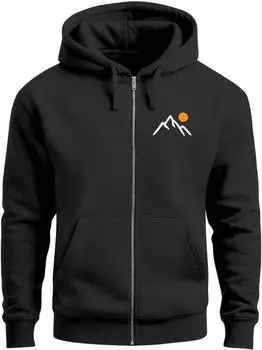 Neverless Red Sun Forest Design Kapuzensweatshirt (369508) schwarz