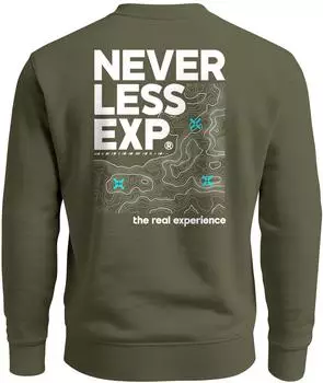 Neverless Typography Outdoor Topography Graphic Sweater mit Backprint (401590) grün