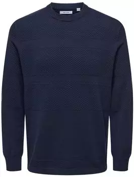 Only & Sons Onsmalik Reg 12 Pinaple Crew Knit (22002850) navy