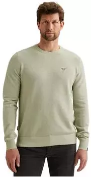PME Legend Rundhalspullover mit Logo Stickerei (76524848) hellgrün/desert sage