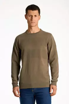 Lindbergh Strickpullover mit gerippten Bündchen (59116834) army