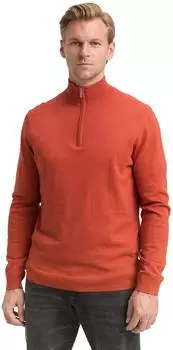 Tom Tailor Pullover mit Troyer-Ausschnitt (1048018) rust red melange
