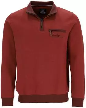 Hajo Chenille Strick Pullover Troyer rostrot