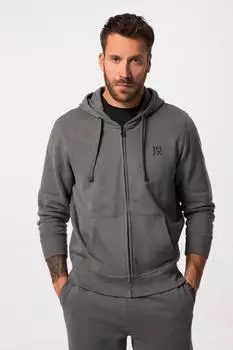 JP 1880 Fleecejacke Stehkragen Badges (823022) stahlgrau
