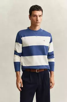 GANT Gestreiftes C-Neck Regular Fit Sweatshirt vintage blue
