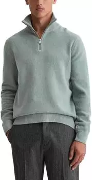 Marc O'Polo Troyer Pullover mit Halbreißverschluss Melange (M30515560182) hellblau