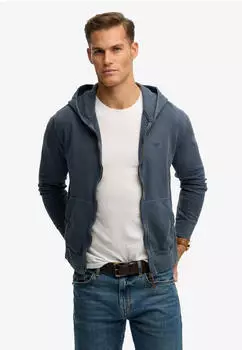 Superdry Studios Essential CTTN Ziphood Cardigan slim fit (62794003) dry slate blau