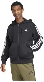 Adidas Essential Three Stripes French Terry Fullzip Hoodie (JD1870) schwarz/wei&szlig;