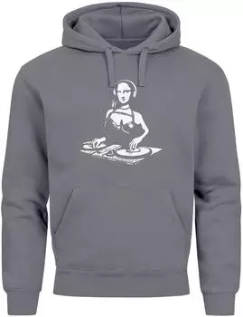 Neverless Mona Lisa Techno Festival DJ Hoodie (22189) grau