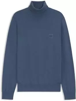 Hugo Boss Akiro_S Rollkragenpullover aus Baumwolle mit Kaschmir (50527573) blau