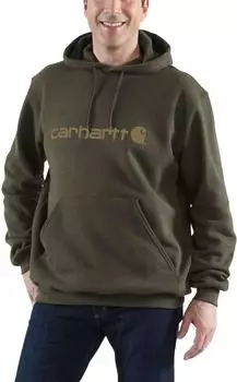 Carhartt Signature Logo Midweight Sweatshirt (100074) burnished logs heather/oliv/braun