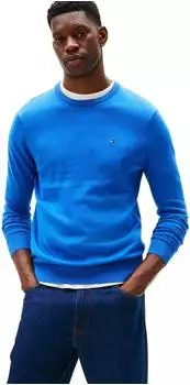 Tommy Hilfiger Flag Embroidery Crew Neck Pullover (MW0MW39999) blau