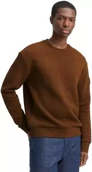 Tom Tailor Denim Sweatshirt mit Logo Stickerei und Rippbündchen (1049007) braun/golden clay