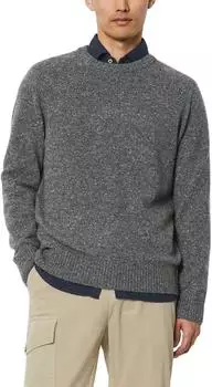 Marc O'Polo Lambswool-Rundhals-Pullover regular aus Schurwolle-Baumwolle-Mix (5000010525) anthrazit