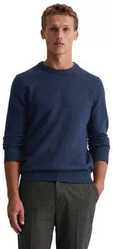 Marc O'Polo Lambswool-Rundhals-Pullover regular aus Schurwolle-Baumwolle-Mix (29951609) schwarz navy