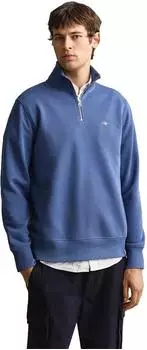 GANT Shield Sweatshirt mit halblangem Reißverschluss (2008005) vintage blau