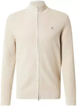 GANT Casual Cotton Strickjacke mit Rei&szlig;verschluss (8030293) oat melange