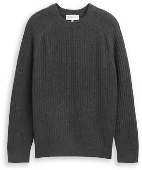 Tom Tailor Denim Regular Fit Ribbed Knit Pullover anthrazit