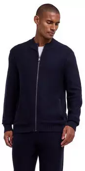 Falke Zip Jacket Cotton Cashmere with Organic Cotton night sky