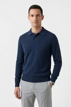 Boss Orange Asac Polokragenpullover mit Logo-Stickerei (50531553) dunkelblau404