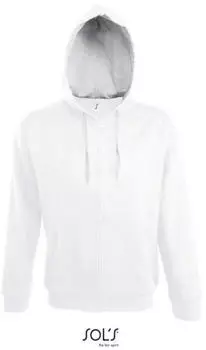 Sol's Contrasted Zipped Hooded Jacket Soul Hooded Sweat Jacket (46900) white/grey melange
