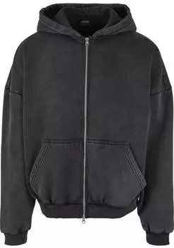 Urban Classics Heavy Sand Washed 90's Zip Hoody (TB6270) schwarz