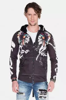 Cipo & Baxx Sweatjacke mit Allover Print (71284648) mischfarben/schwarz