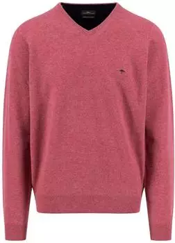 Fynch-Hatton V-Neck Strickpullover Merino Cashmere Regular Fit (1514801) berry