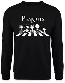 spreadshirt Peanuts and Friends Abbey Road Unisex Pullover (D302400568P5-10061-app2-size6) schwarz