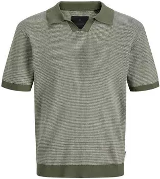 Jack & Jones JPRBLAHudson Split Neck Strickoberteil (12297988) smokey olive/twist
