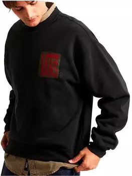 Vans Stretch Stack Crackle Rundhals-Sweatshirt Herren Schwarz Größe: (VN000STNBLK)