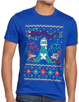 style3 Splash Christmas Sweater Kinder T-Shirt blau