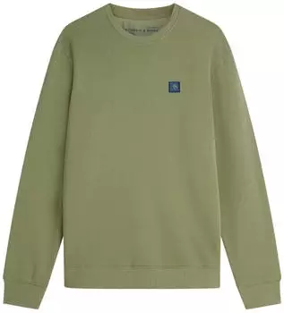 Scotch & Soda Essential Badge Logo Crewneck Sweatshirt (183590) oil green