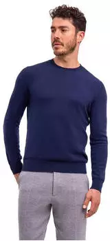 Falke Casual Wool Strickpullover aus extrafeiner Merinowolle space blue